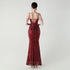 Graceful Sequin Embellished Mesh Mermaid Maxi Dress